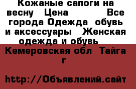 Кожаные сапоги на весну › Цена ­ 1 350 - Все города Одежда, обувь и аксессуары » Женская одежда и обувь   . Кемеровская обл.,Тайга г.